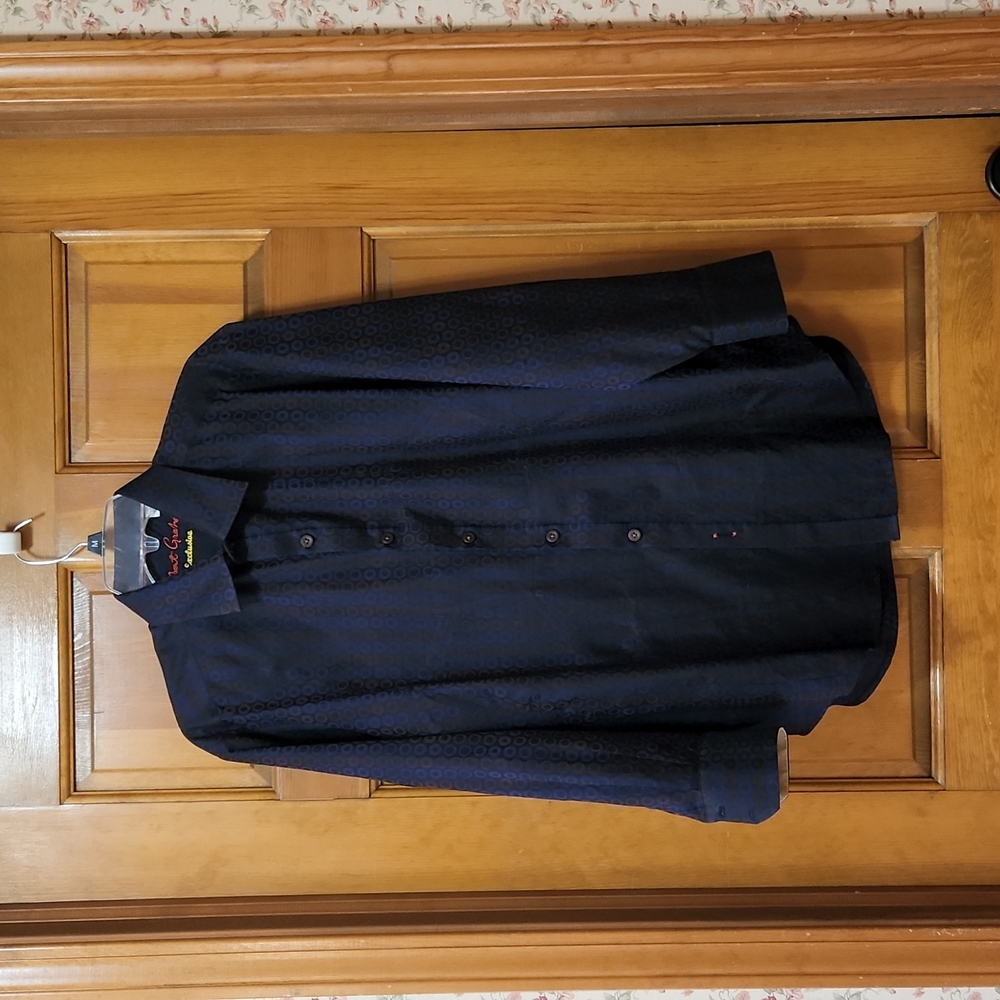 Robert Graham Exclusive Men's Button Down Shirt Size Medium, Black/Purple